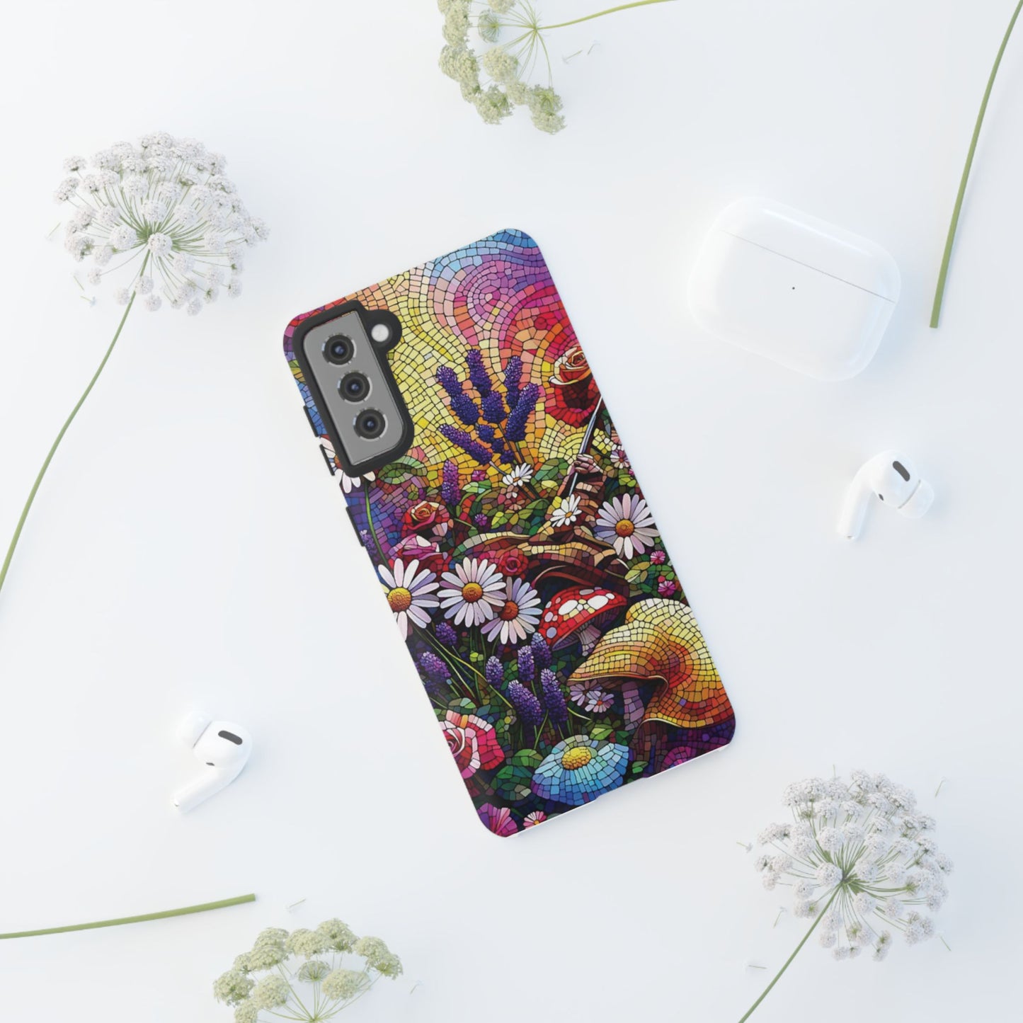 All things Samsung Vibrant Mosaic Floral Phone Case - Tough Cases for Nature Lovers