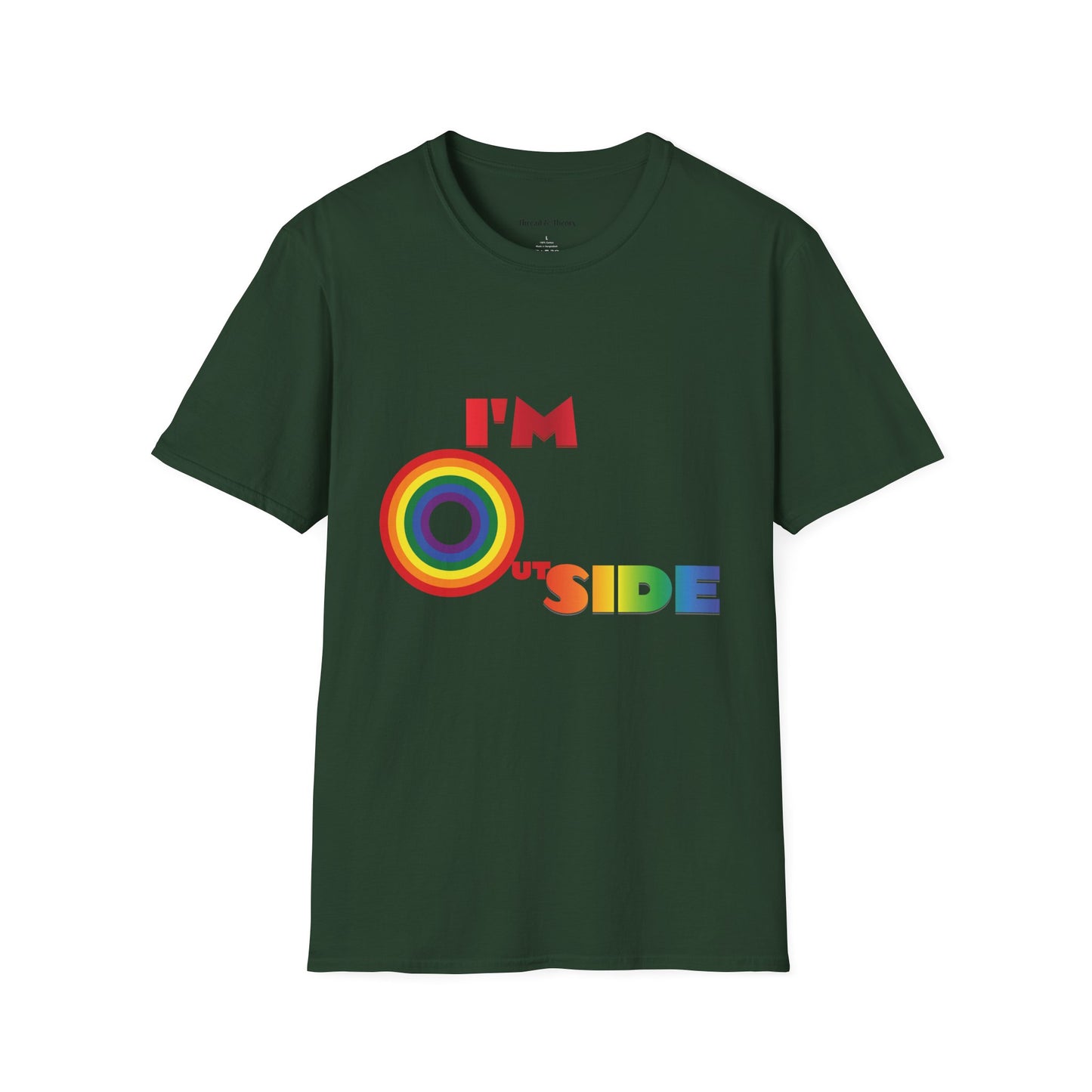 Loud and Proud I'm Outside Rainbow Unisex Softstyle T-Shirt