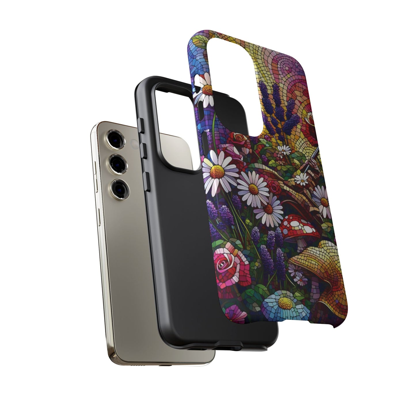 All things Samsung Vibrant Mosaic Floral Phone Case - Tough Cases for Nature Lovers
