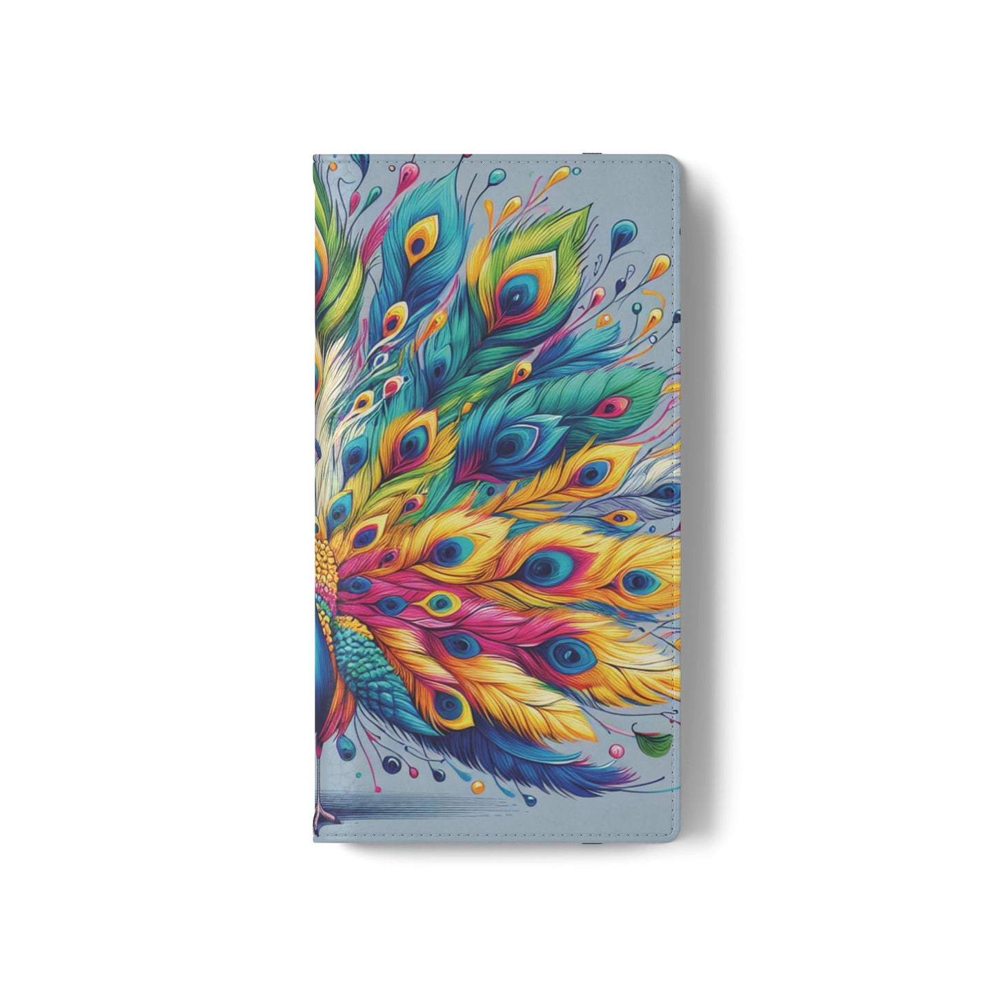All Things Samsung Vibrant Peacock Flip Phone Wallet Cover