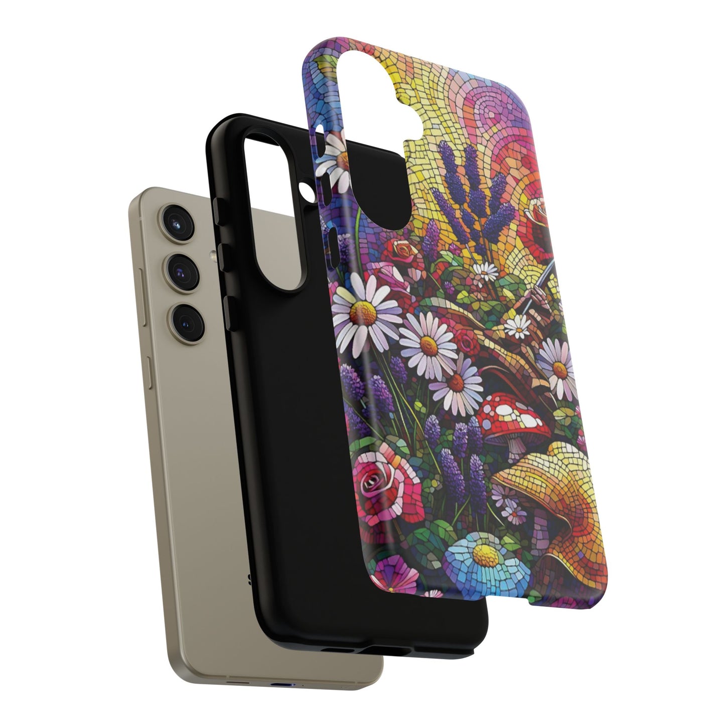 All things Samsung Vibrant Mosaic Floral Phone Case - Tough Cases for Nature Lovers
