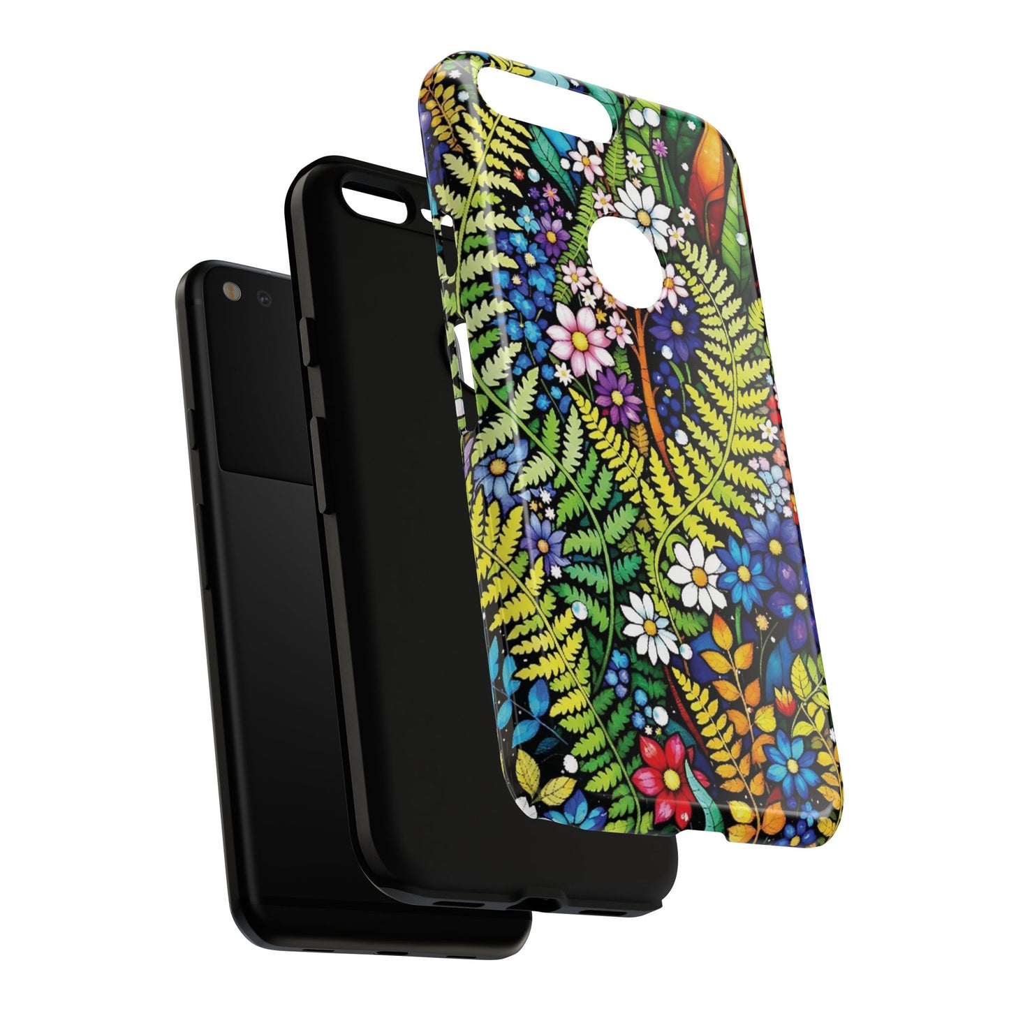 Pixel Me Floral Tough Phone Case - Vibrant Nature Design