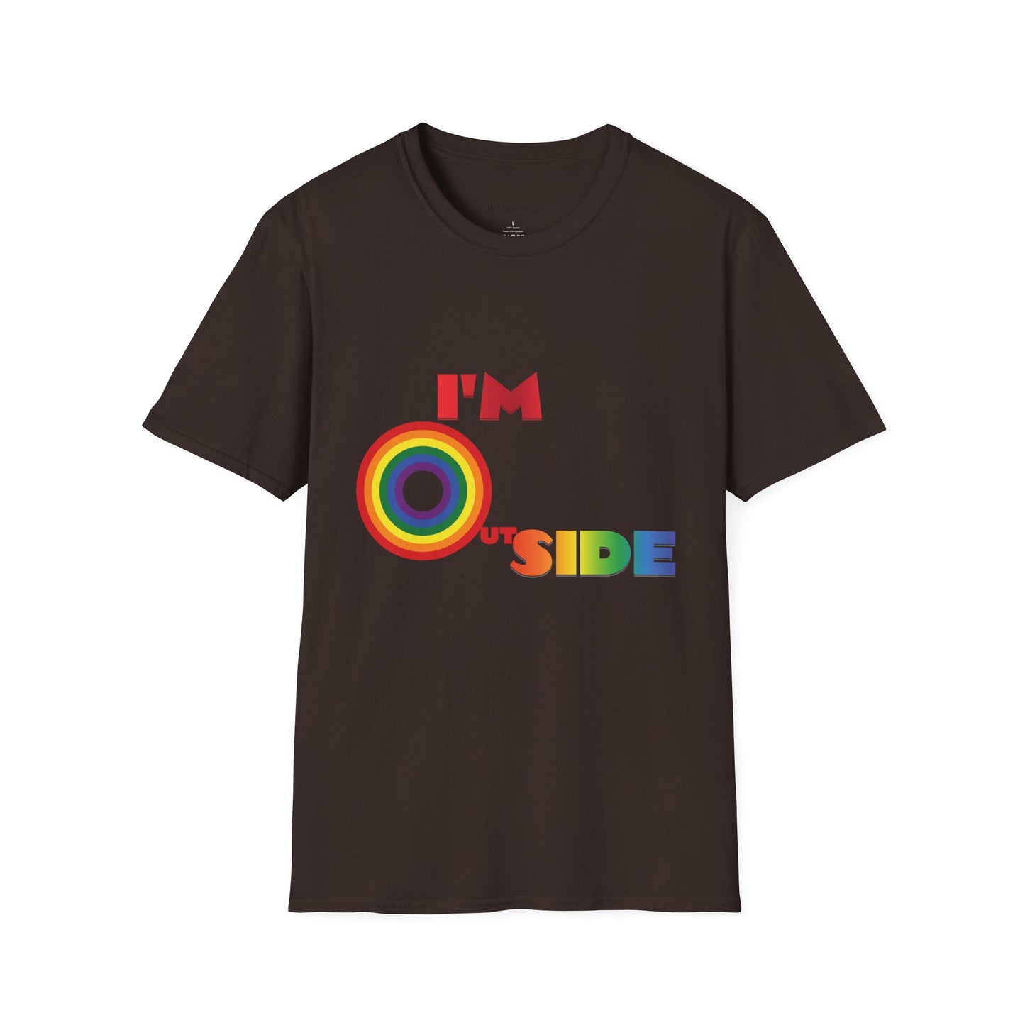 Loud and Proud I'm Outside Rainbow Unisex Softstyle T-Shirt