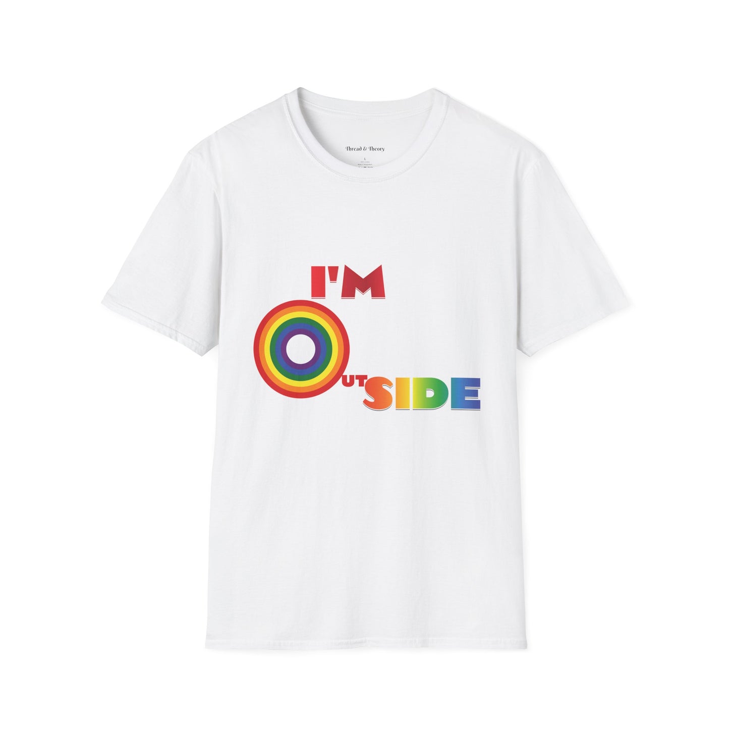 Loud and Proud I'm Outside Rainbow Unisex Softstyle T-Shirt