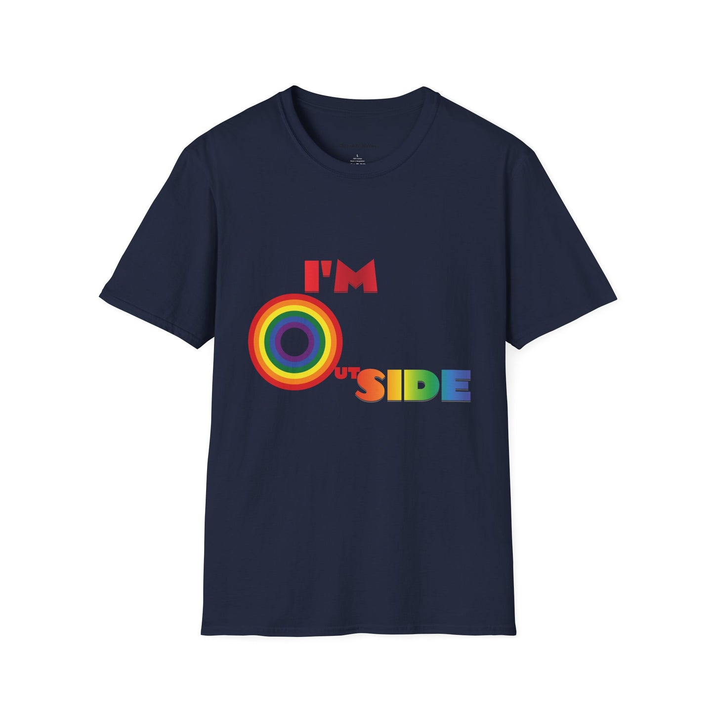 Loud and Proud I'm Outside Rainbow Unisex Softstyle T-Shirt