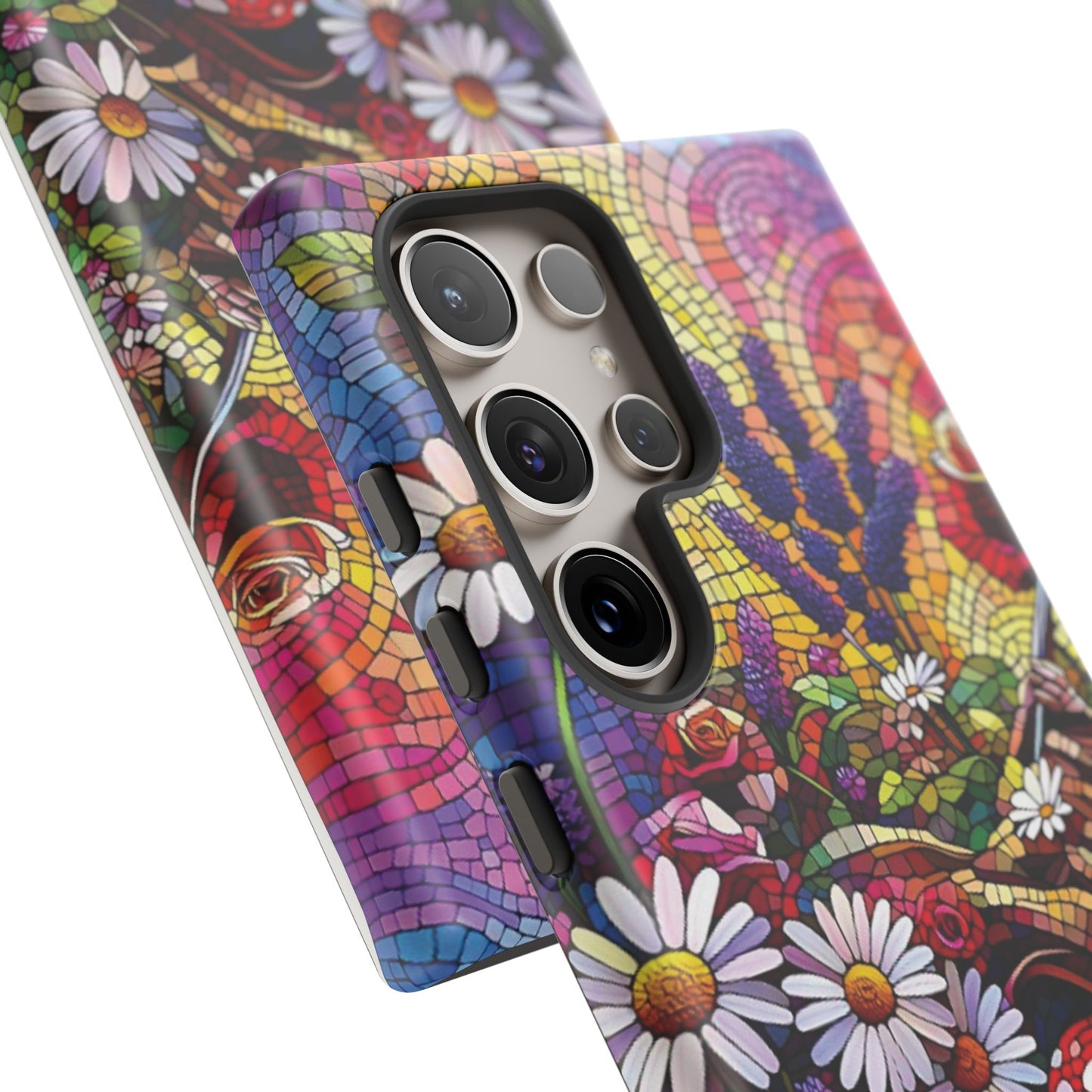 All things Samsung Vibrant Mosaic Floral Phone Case - Tough Cases for Nature Lovers