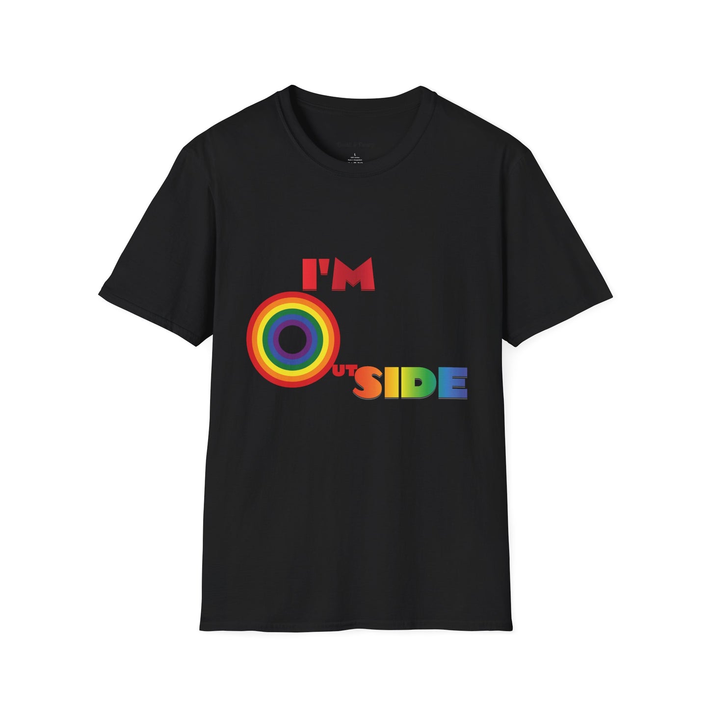 Loud and Proud I'm Outside Rainbow Unisex Softstyle T-Shirt