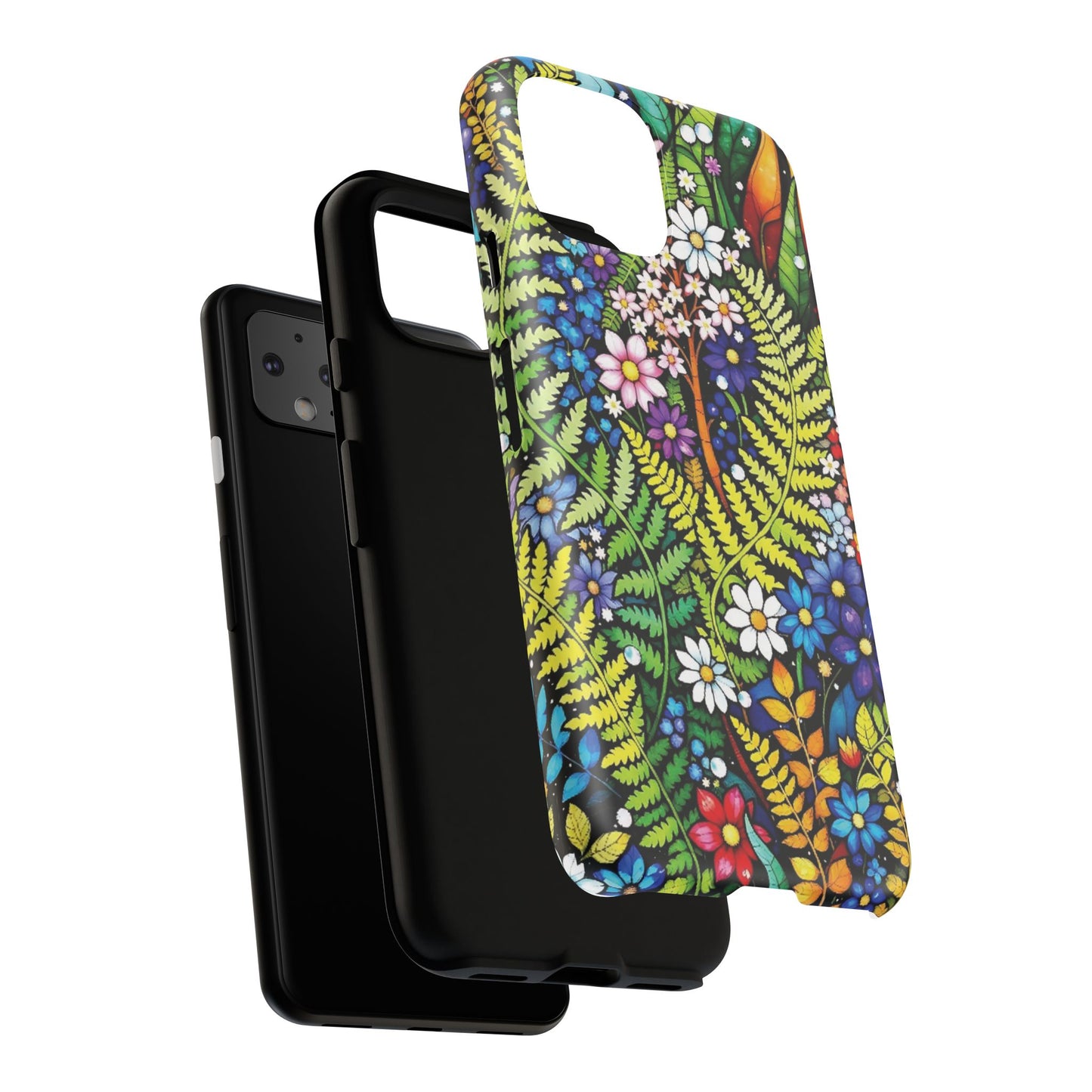 Pixel Me Floral Tough Phone Case - Vibrant Nature Design