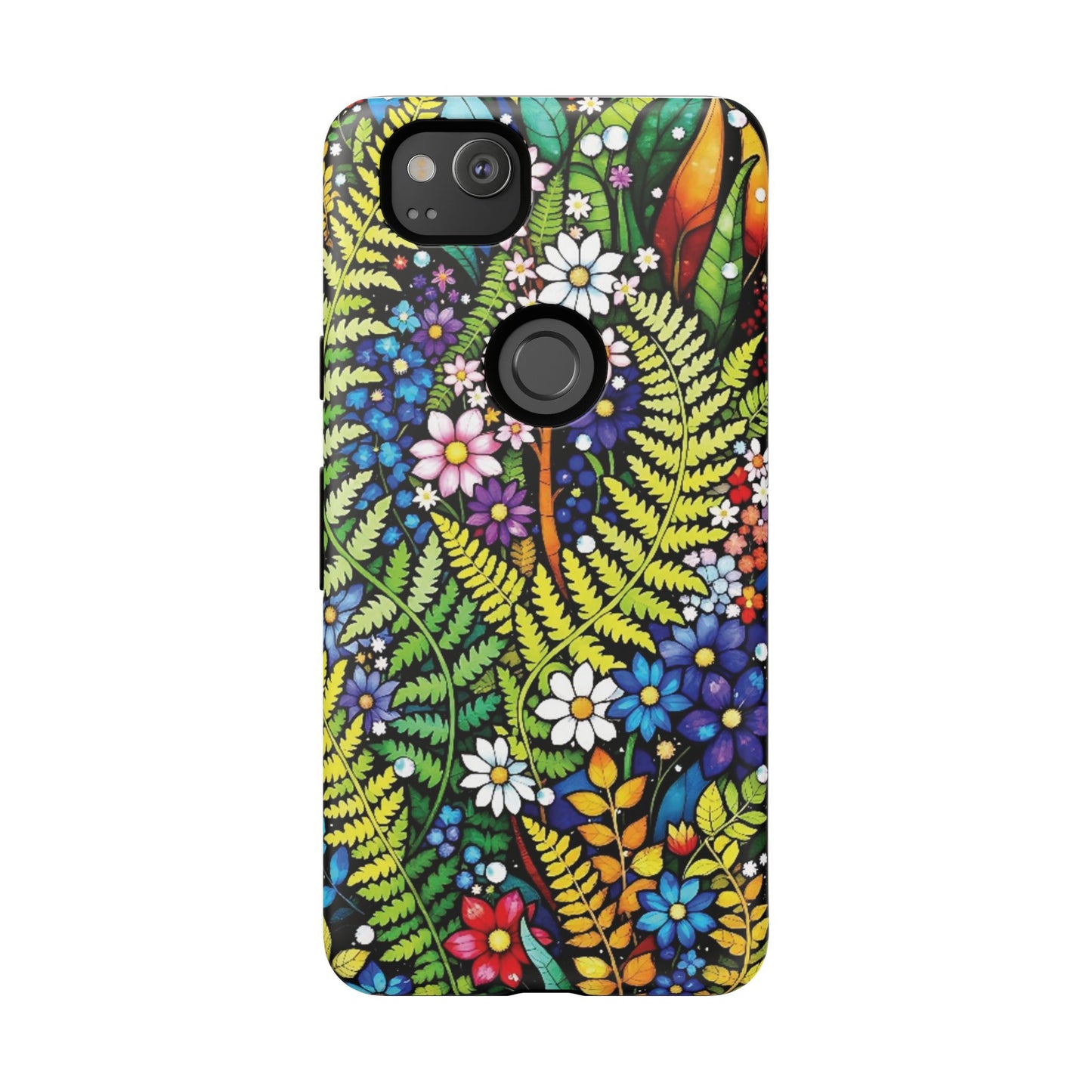 Pixel Me Floral Tough Phone Case - Vibrant Nature Design