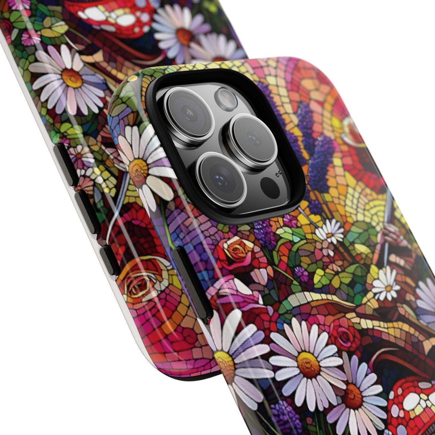 iPhone Lovers Vibrant Mosaic Floral Phone Case - Tough Cases with Vibrant Floral Design