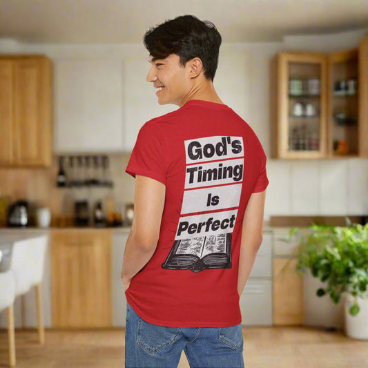 God's Timing Is Perfect Unisex Heavy Cotton Tee - Trust Inspirational Graphic T-Shirt