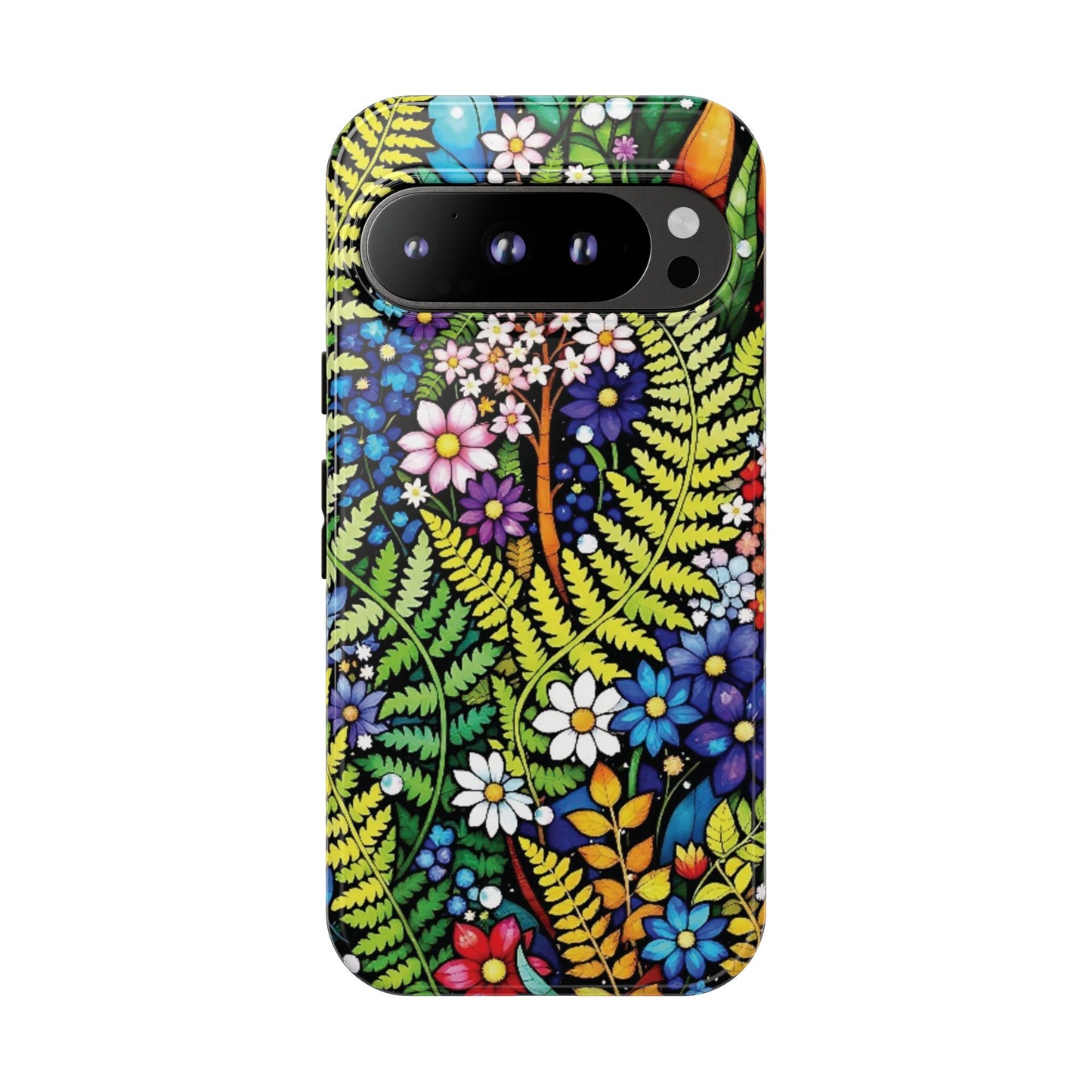 Pixel Me Floral Tough Phone Case - Vibrant Nature Design