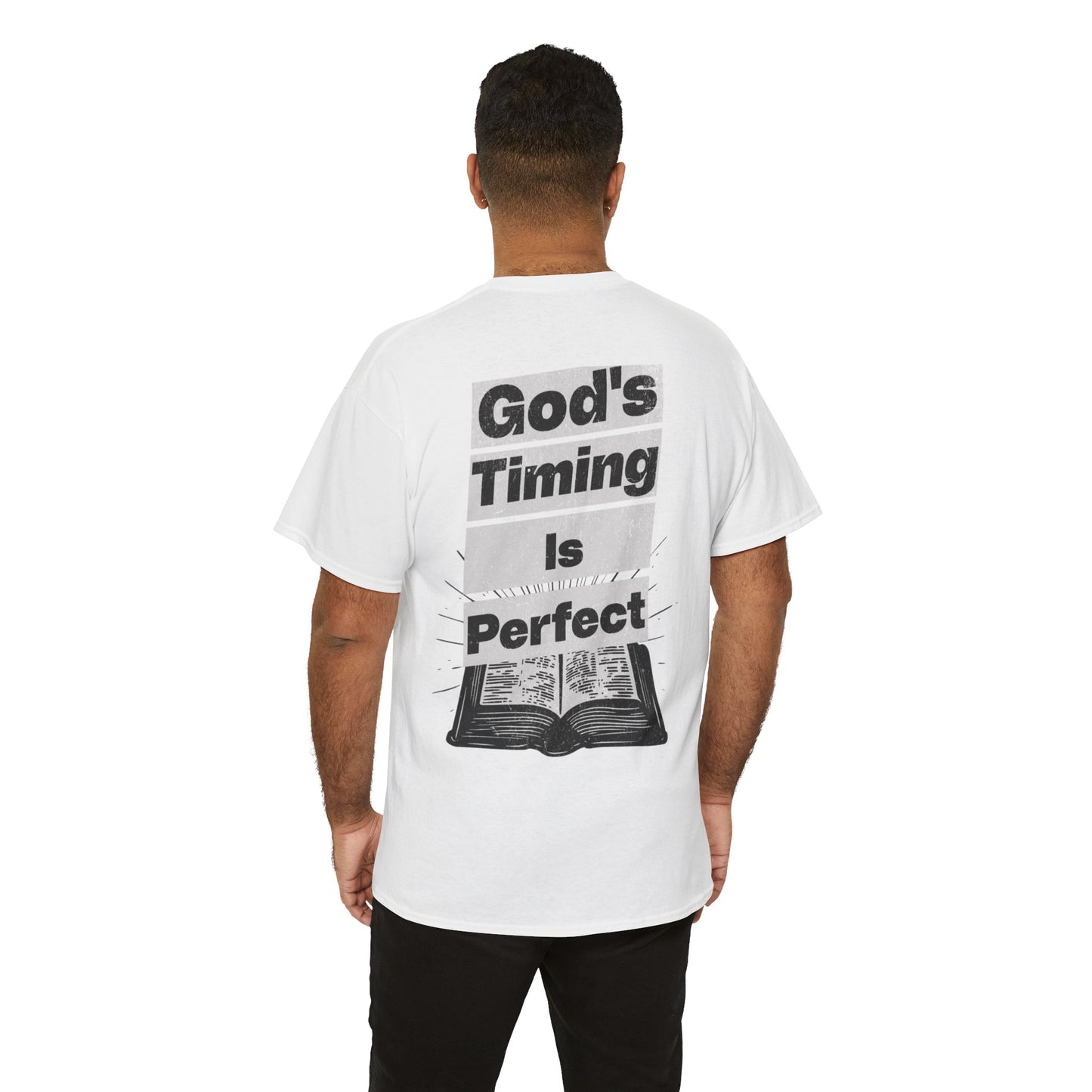 God's Timing Is Perfect Unisex Heavy Cotton Tee - Trust Inspirational Graphic T-Shirt