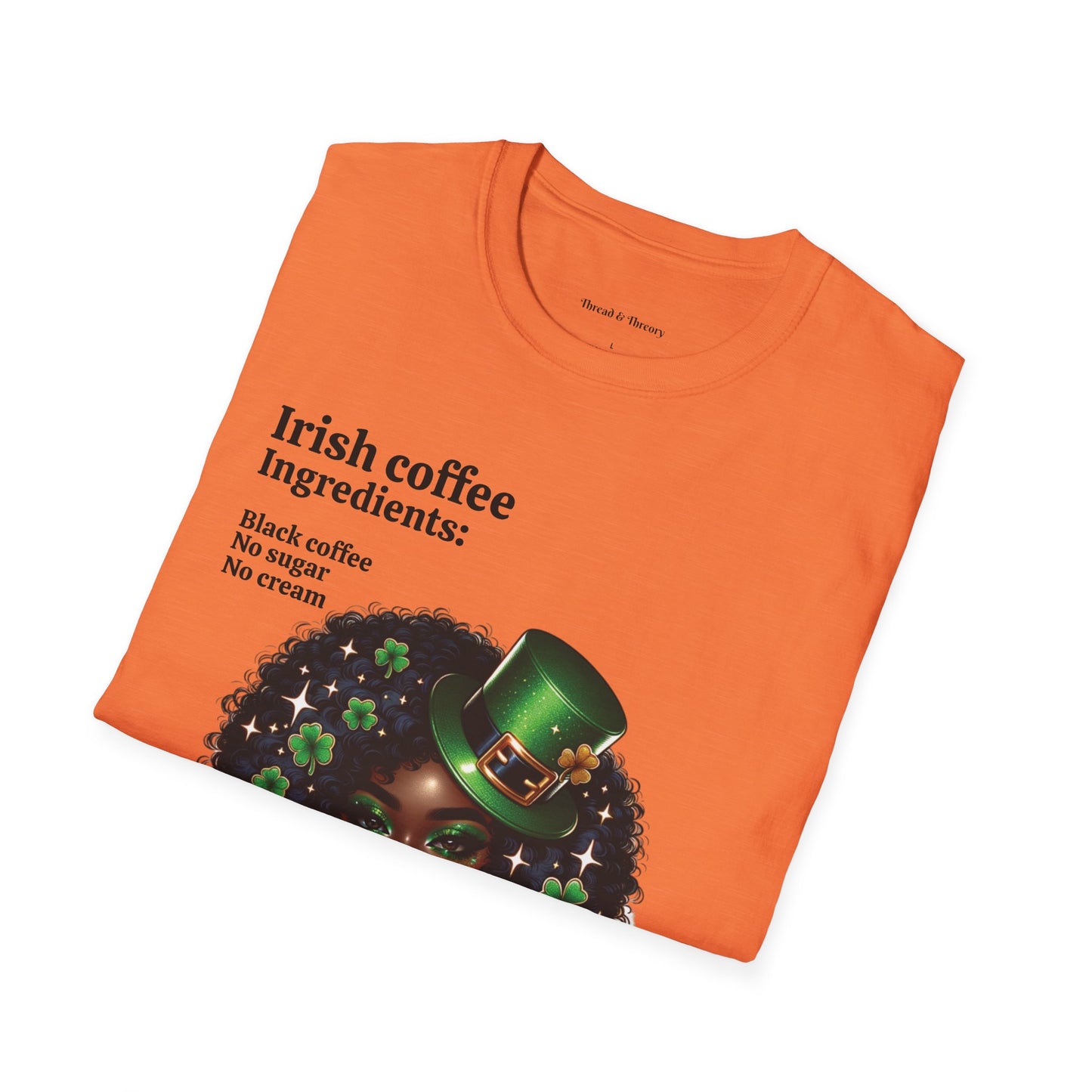 St. Patrick's Day Unisex T-Shirt with Woman and Shamrocks Design