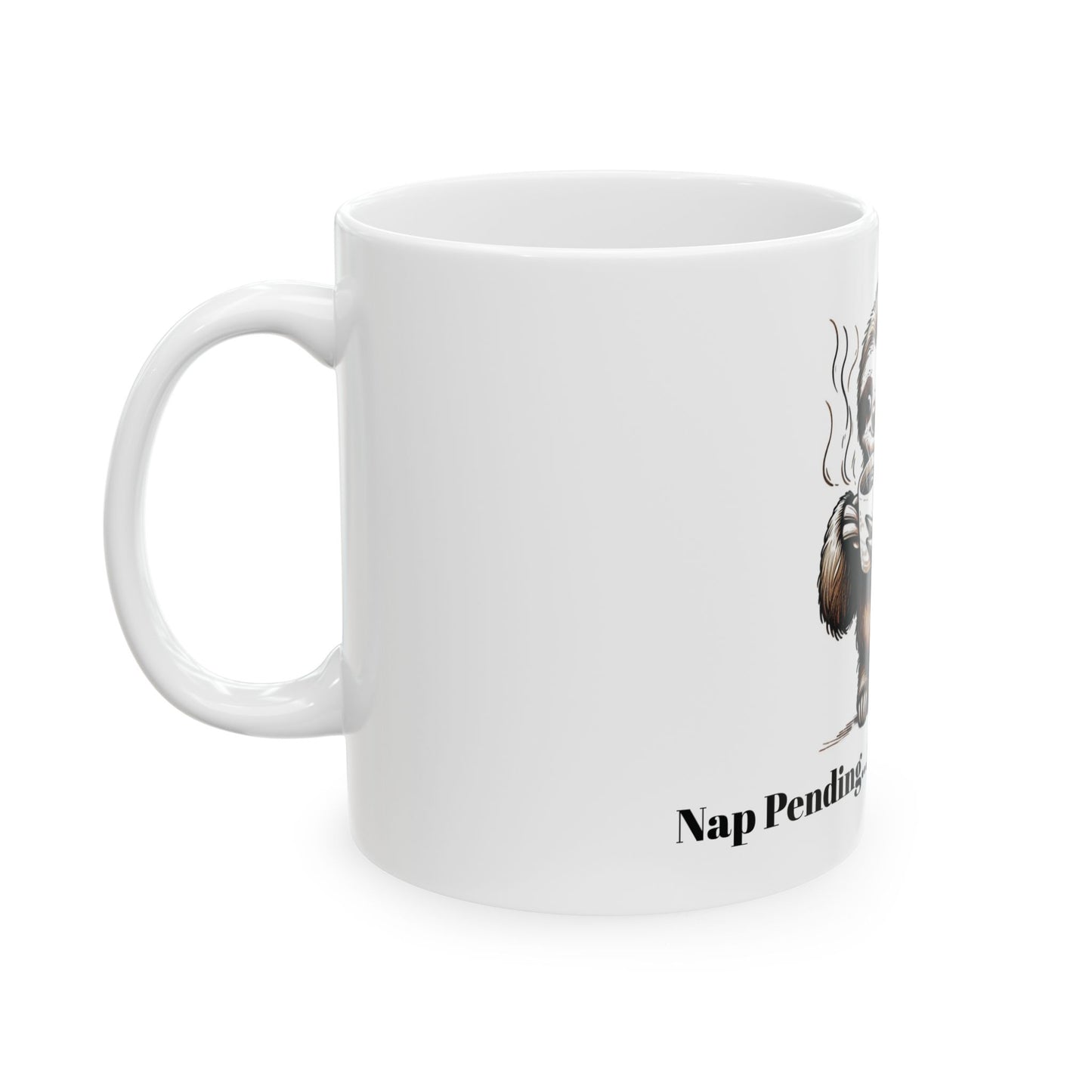 Cute Sloth Ceramic Mug - Coffee Processing Design (11oz, 15oz)