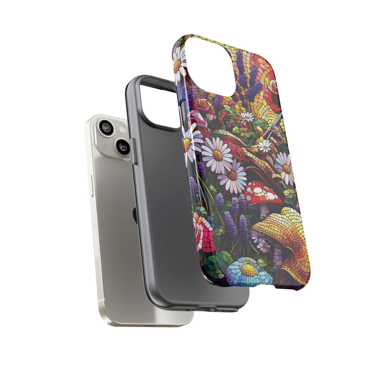 iPhone Lovers Vibrant Mosaic Floral Phone Case - Tough Cases with Vibrant Floral Design