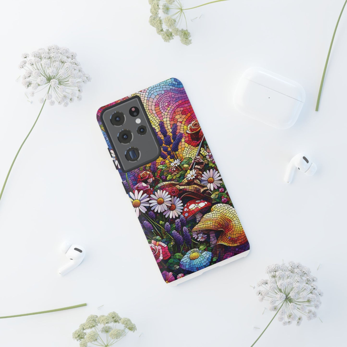 All things Samsung Vibrant Mosaic Floral Phone Case - Tough Cases for Nature Lovers