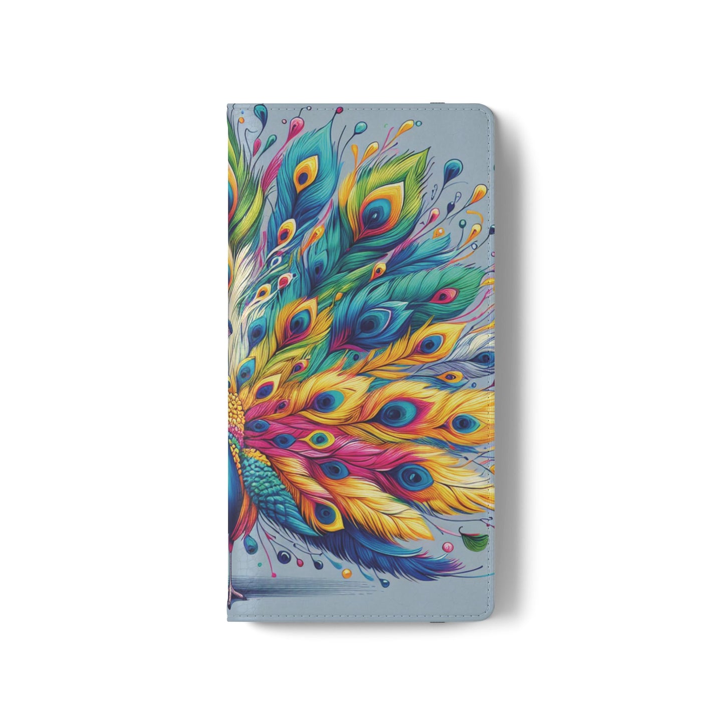 All Things Samsung Vibrant Peacock Flip Phone Wallet Cover