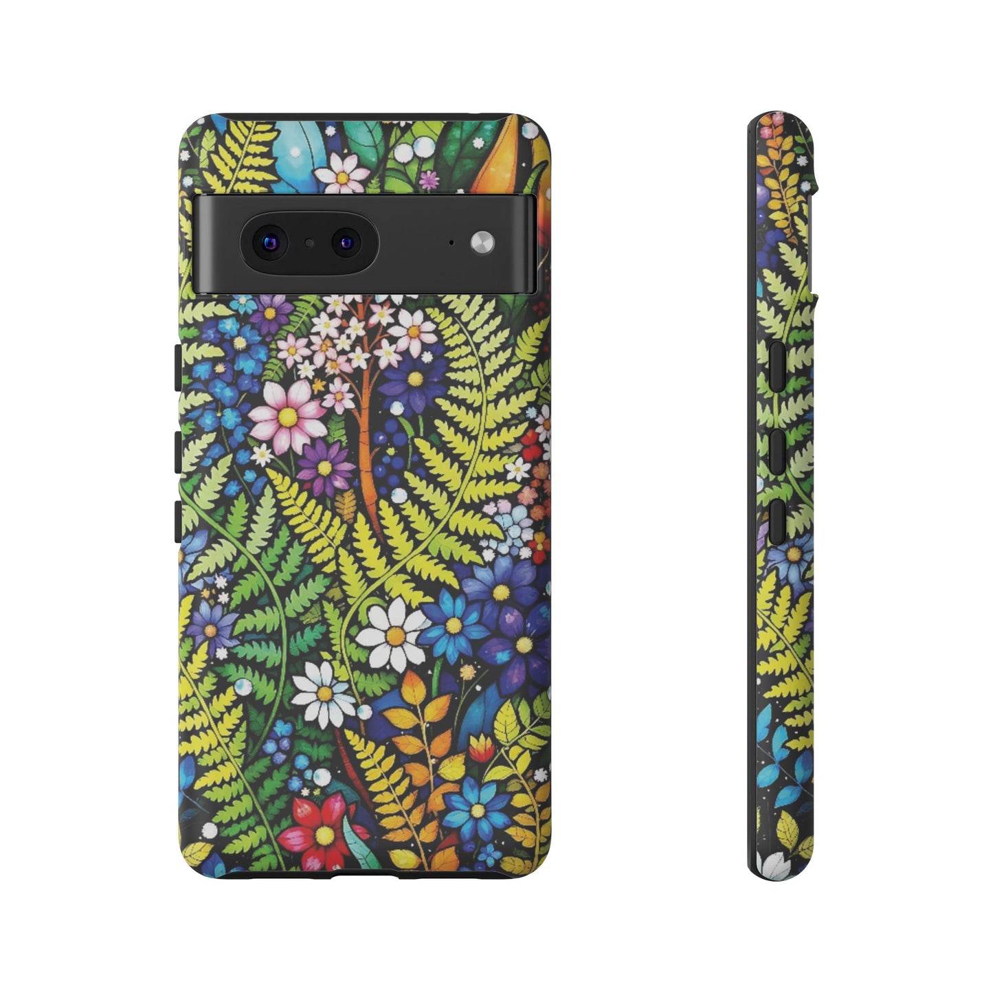 Pixel Me Floral Tough Phone Case - Vibrant Nature Design