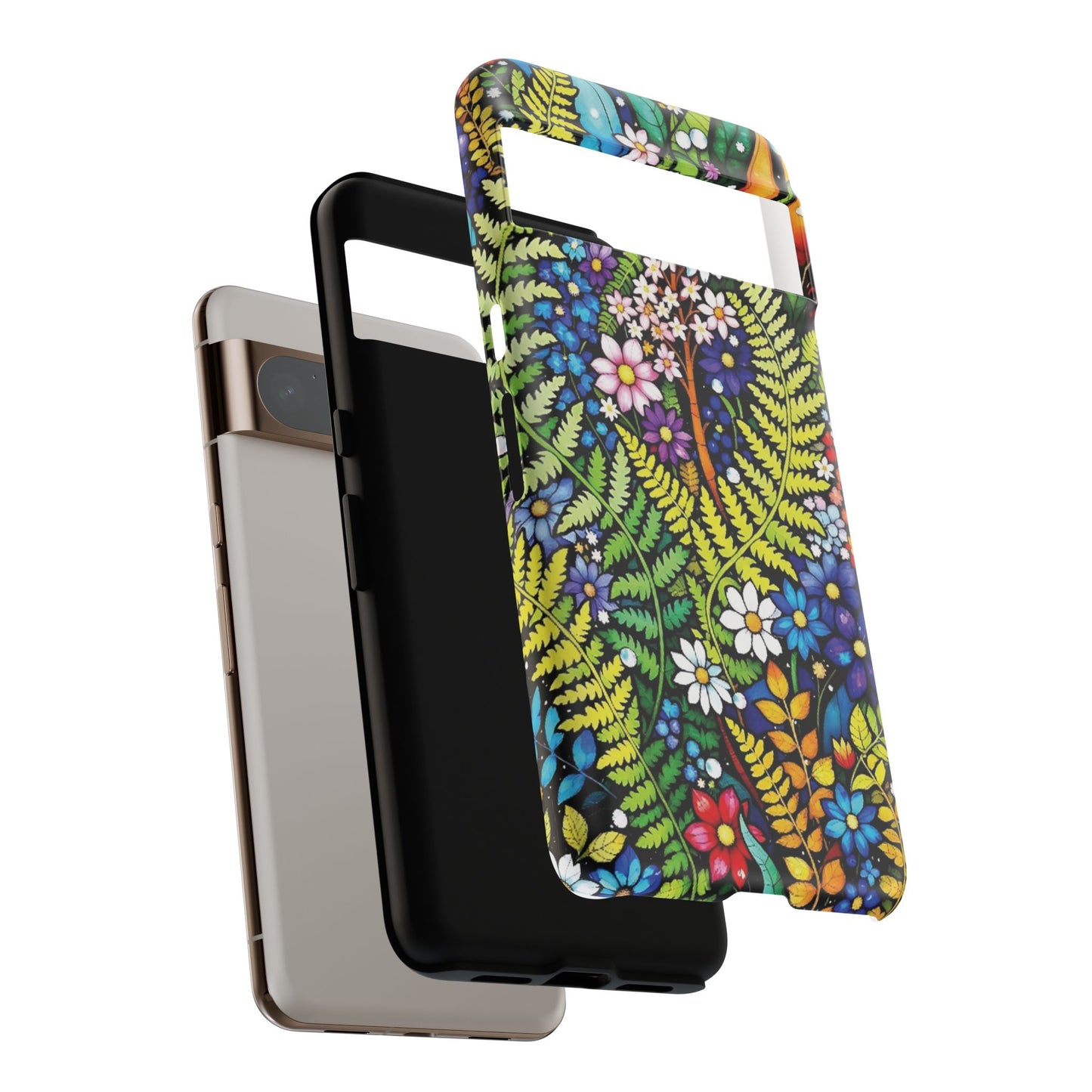 Pixel Me Floral Tough Phone Case - Vibrant Nature Design