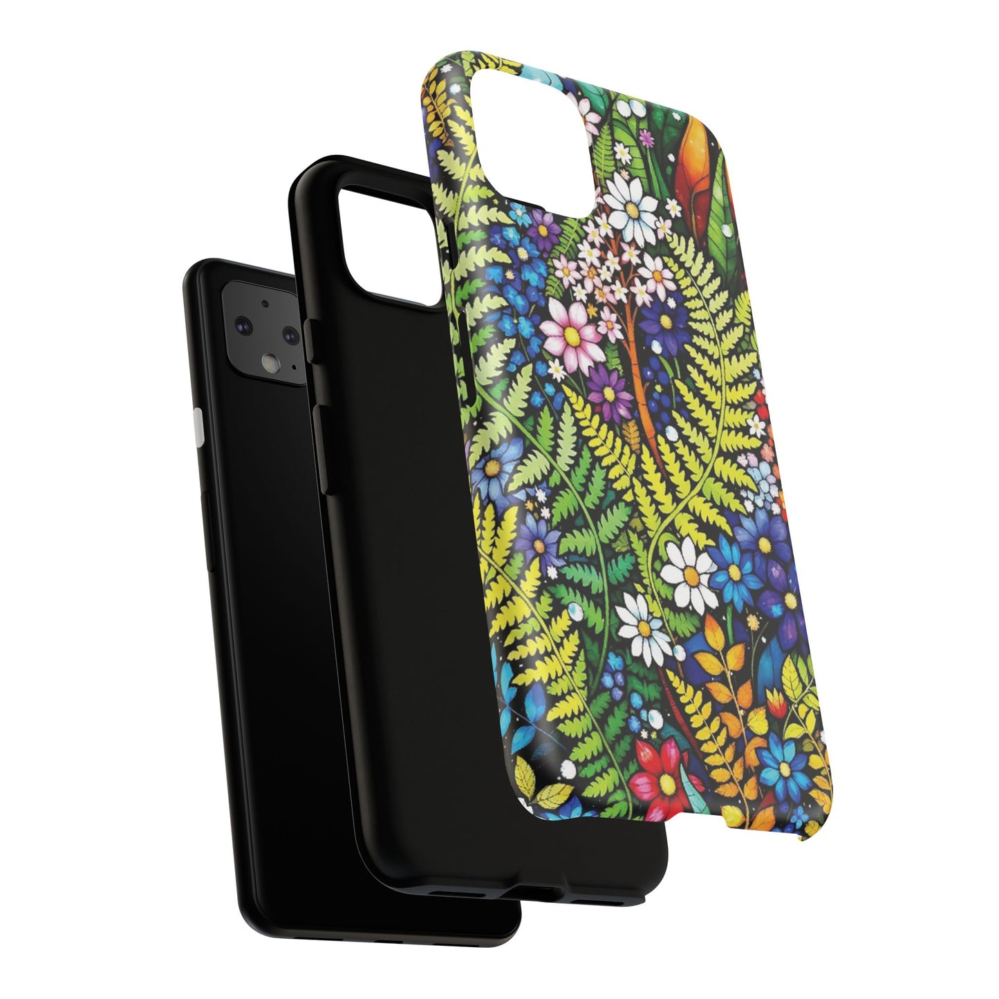 Pixel Me Floral Tough Phone Case - Vibrant Nature Design