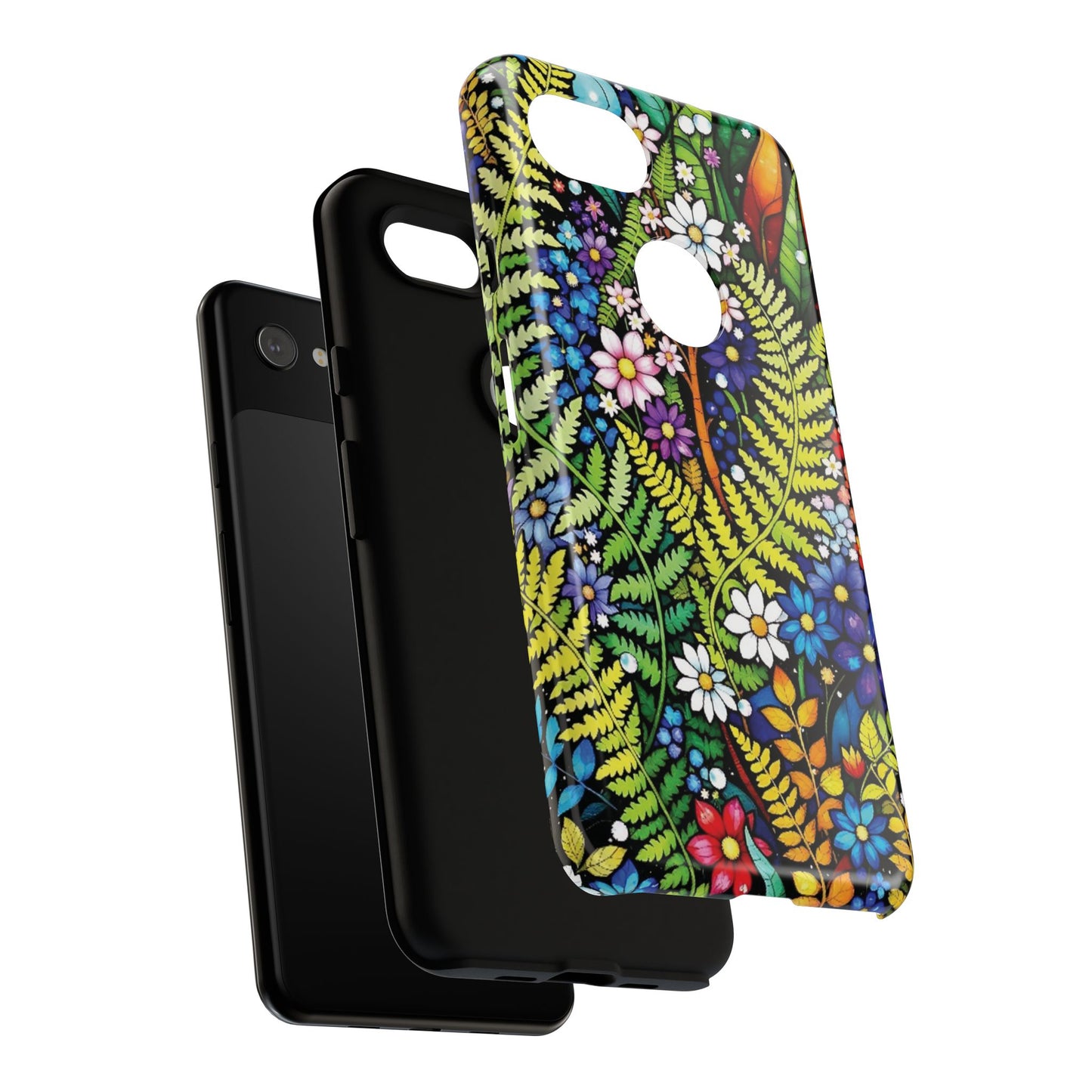 Pixel Me Floral Tough Phone Case - Vibrant Nature Design