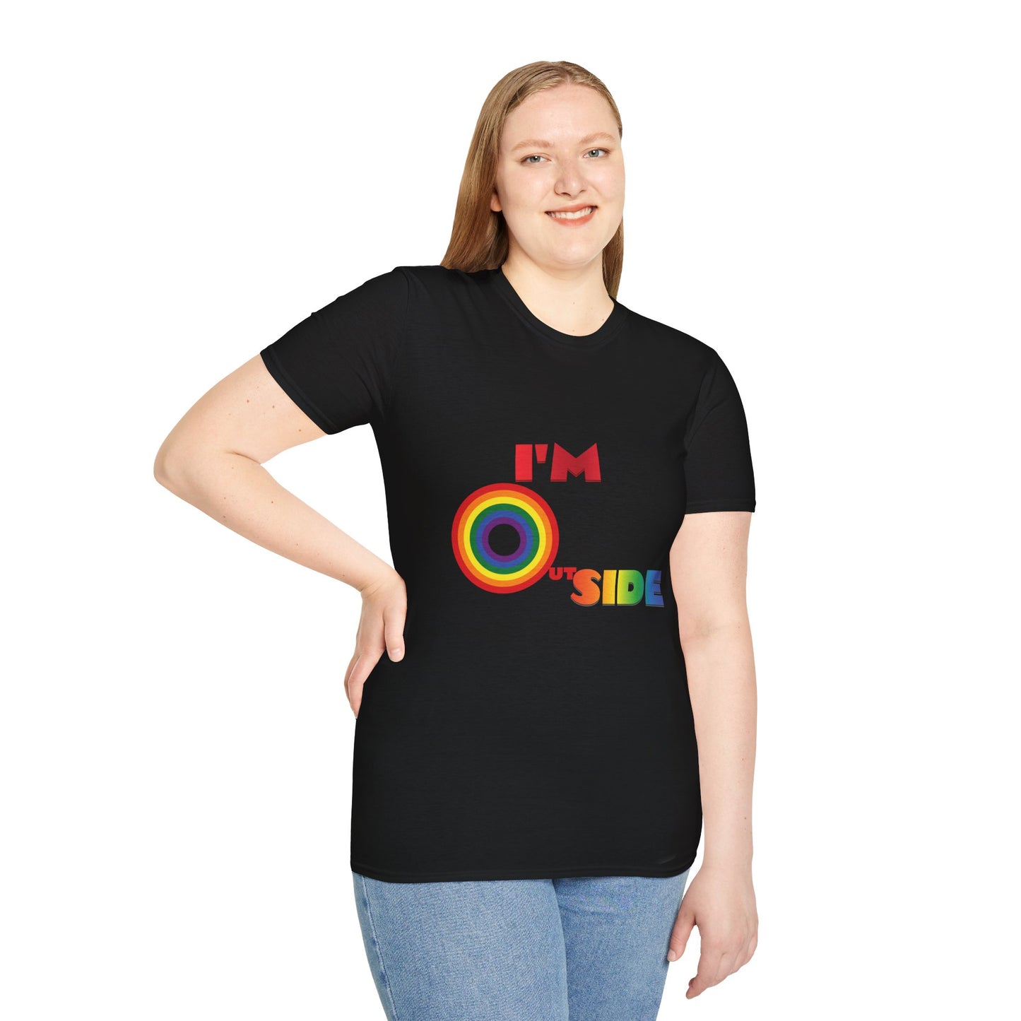 Loud and Proud I'm Outside Rainbow Unisex Softstyle T-Shirt