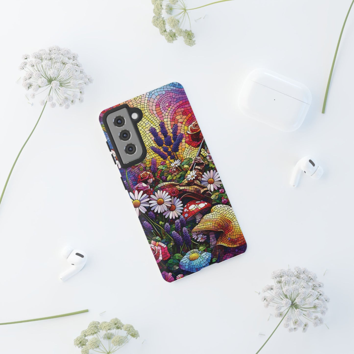 All things Samsung Vibrant Mosaic Floral Phone Case - Tough Cases for Nature Lovers