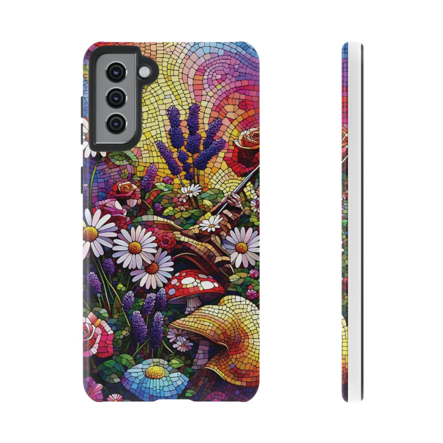 All things Samsung Vibrant Mosaic Floral Phone Case - Tough Cases for Nature Lovers