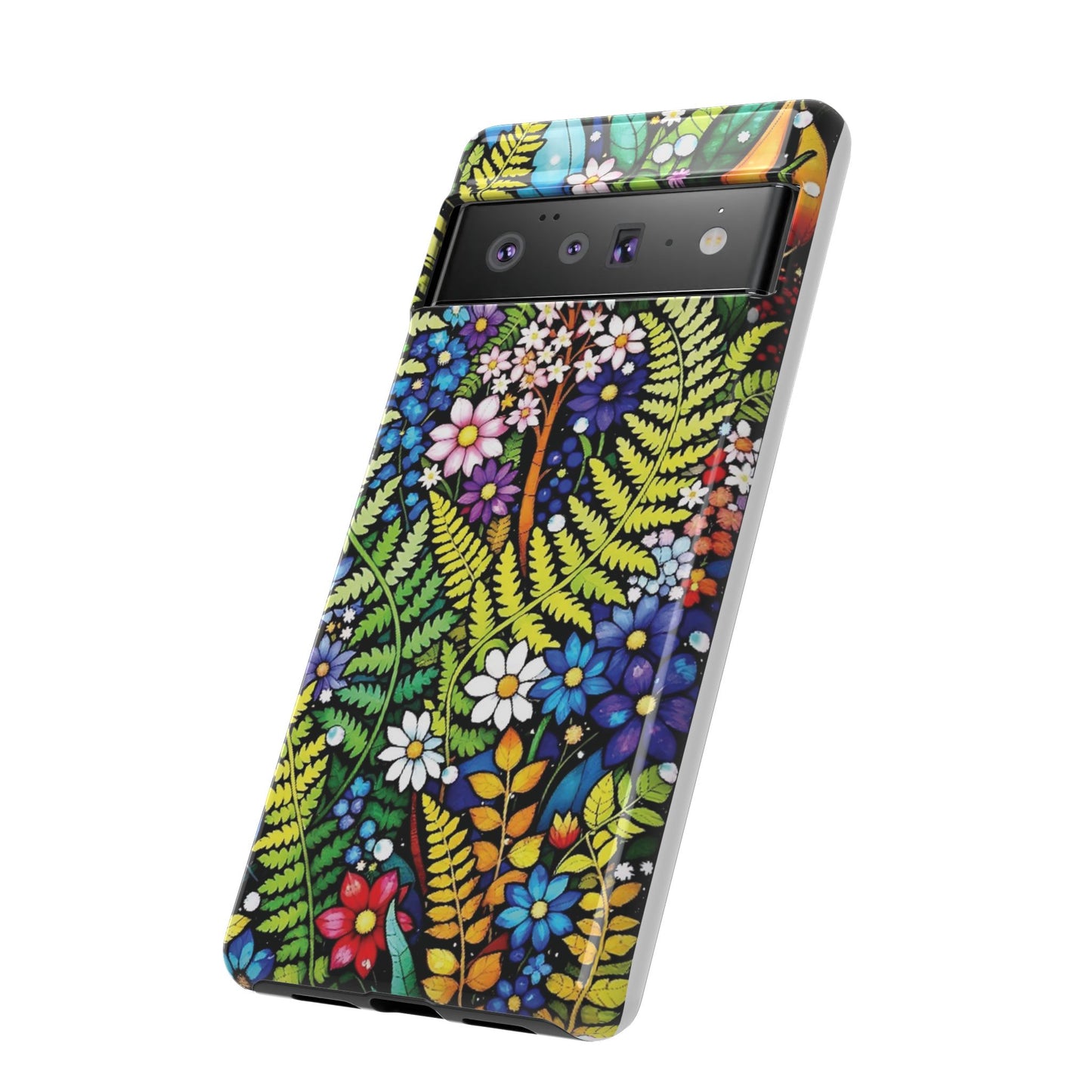 Pixel Me Floral Tough Phone Case - Vibrant Nature Design