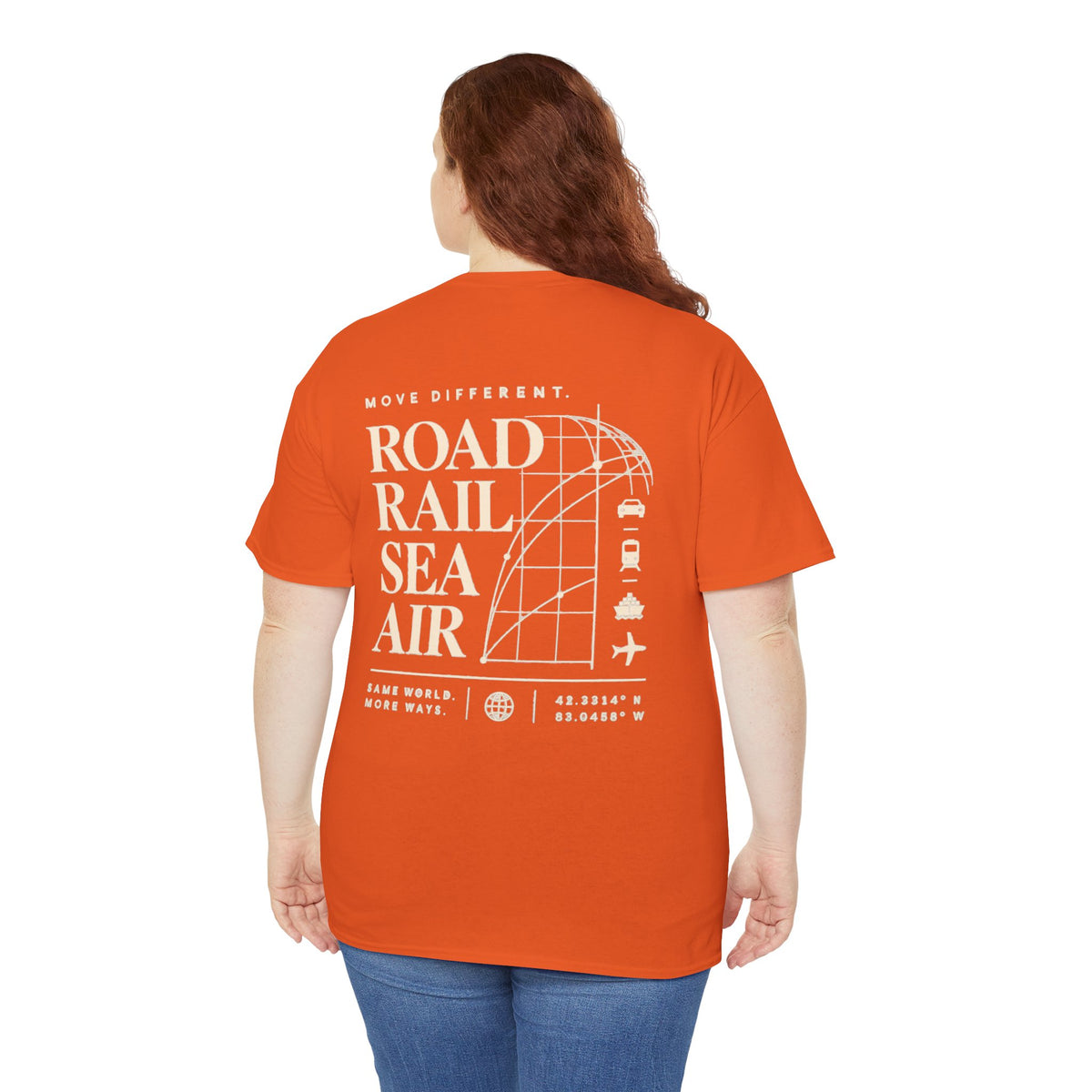 Travel Vibes T‑Shirt — "Road Rail Sea Air" Vintage Transport Graphic Tee