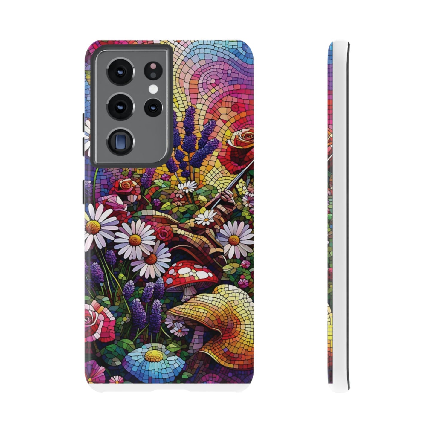 All things Samsung Vibrant Mosaic Floral Phone Case - Tough Cases for Nature Lovers