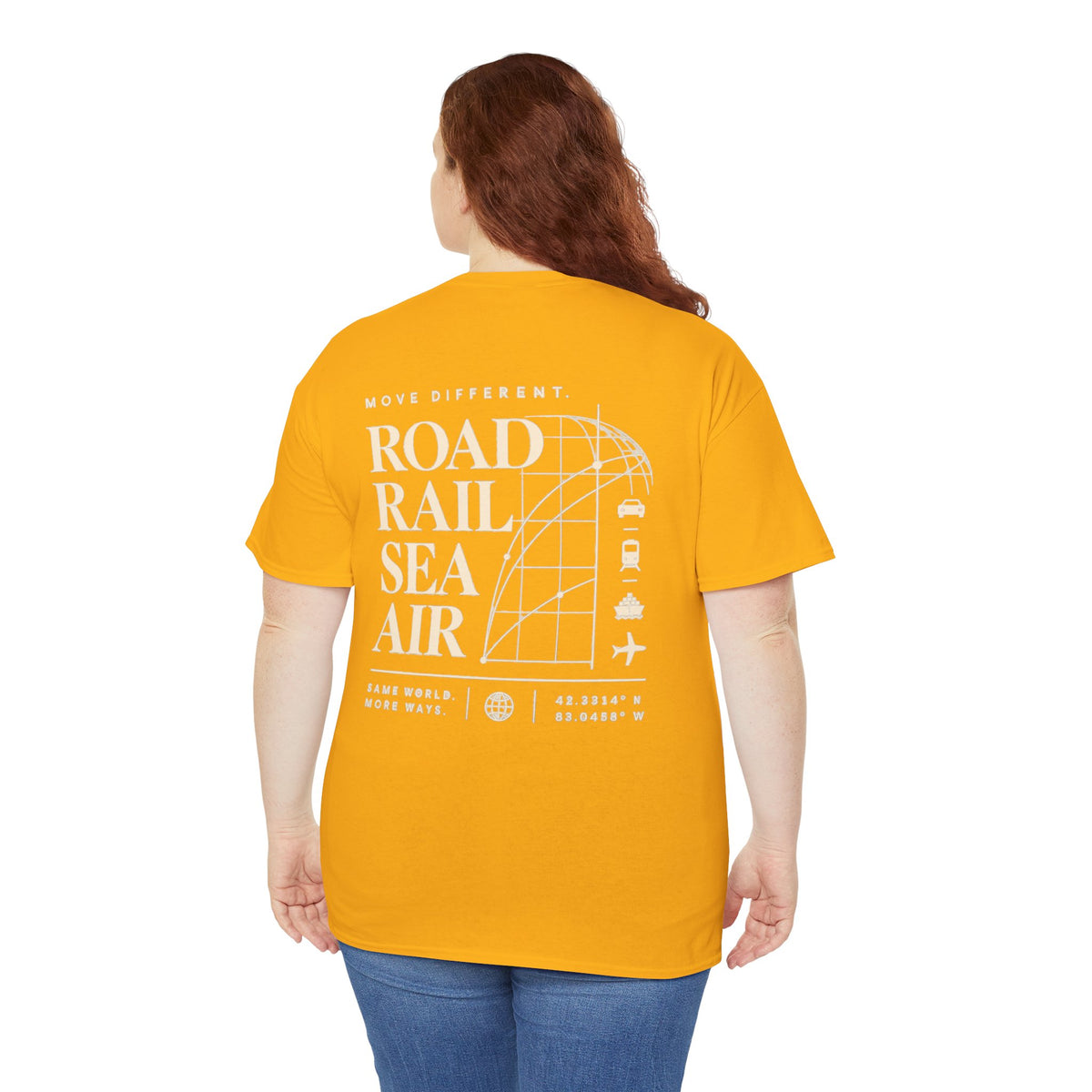 Travel Vibes T‑Shirt — "Road Rail Sea Air" Vintage Transport Graphic Tee