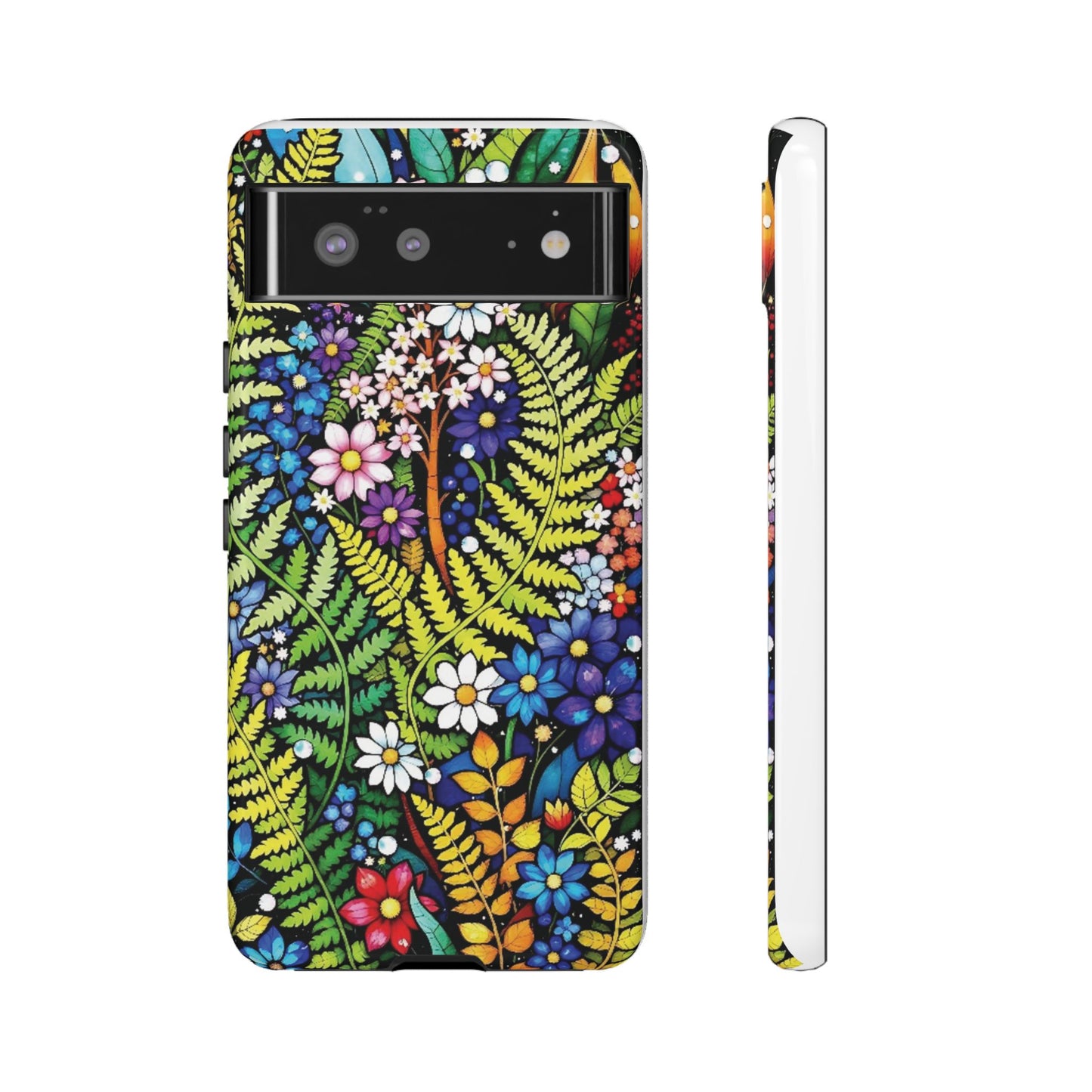 Pixel Me Floral Tough Phone Case - Vibrant Nature Design